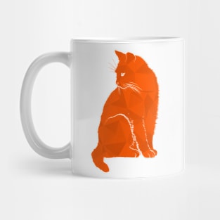 Orange Geometric Cat Mug